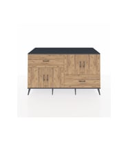Kronos Konsol 3 Raflı 2 Çekmeceli 4 Kapaklı 176x59x99 Antrasit-Çam
