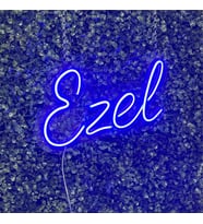 Kişiye Özel Neon LED Yazı 5 Harfli – İsim Yazılı Dekoratif Duvar Işığı (Mavi)