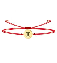 Alberaccessories, İkizler Burç, 925 Ayar Gümüş, Astroloji Tasarım, Kırmızı Şans Burç Bileklik