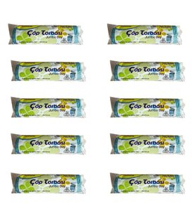 Canhome Jumbo Boy - Mavi -  210 Gr. - 80x110 Cm. - 80 Litre Çöp Torbası Poşeti - 10 Adetlik 10 Rulo