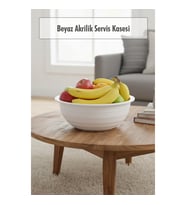 2,5 Lt Beyaz Akrilik Servis Kasesi & Karıştırma Kabı
