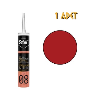 Selsil RTV 250 Derece Dayanıklı Isı Silikonu KIRMIZI 310 ml. - 5 Adet