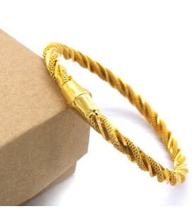 Çelik Kelepçe Bileklik Altın Kaplama Burma Model BLZ-512 (Gold)