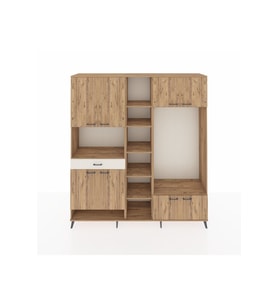 Hyperion Dolap 12 Raflı Tek Çekmeceli 8 Kapaklı 220x44x243 Çam-Çam/Aytaşı