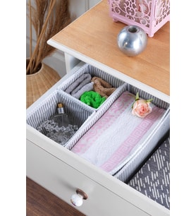 3 Bölmeli 4 Parça Çekmece İçi Düzenleyici  Organizer Beyaz/Gri