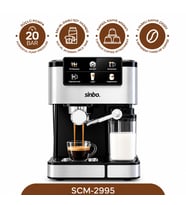 SİYAH - KROM ESPRESSO KAHVE MAKİNESİ 6 FARKLI KAHVE 1.5LT SU HAZNE - 500ML SÜT HAZNE 1350W SCM-2995 (5343)