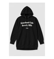 Kadın Kapüşonlu Yazı Baskılı Siyah Tunik Sweatshirt