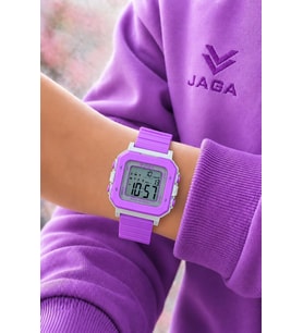 JAGA Unisex Dijital Çocuk Kol Saati 50 Mt Su Geçirmez Spor Silikon Kordonlu Alarm-Kronometreli JG.3