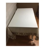 Garden Baskılı Pamuk Duck Kumaş Krem Çiçek Bantlı Masa örtüsü Dikdörtgen 160X230 Cm 70
