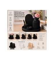 Modern 3D Baskı Dekoratif Masaüstü Organizer, Şık ve Fonksiyonel Tasarım