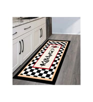 Rovigo Home Dijital Baskı Yıkanabilir Kaymaz Taban Mutfak Halısı RVG2063 (Siyah)