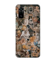 Redmi Note 10/Note 10S Uyumlu Aesthetic Sanatsal Kolaj Desenli Şeffaf Telefon Kılıfı
