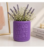 Kabartma Yazılı Dekoratif Saksı – Modern Tasarım