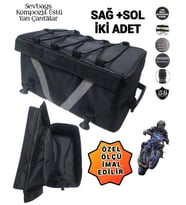 Sevbags Motorsiklet Kompozit Üstü Yan Çantalar Sağ Sol İki Adet (Siyah)