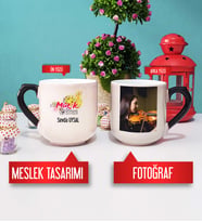 Müzik Öğretmeni Kupa Bardak Oval Sihirli Fotoğraflı