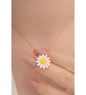 Rose Papatya Model Kadın Gümüş Kolye Gklpptymdl1-ros