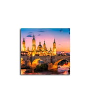 Yellow Mosque Basilica Del Pilar , Zaragoza Tablo 40 X 30 Cm