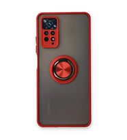 Redmi Note 11 Kılıf Montreal Yüzüklü Silikon Kapak - Kırmızı