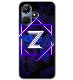 İnfinix Hot 30i Kılıf HD Desen Baskılı Kılıf - Dark Neon Yaprak Z Harfi