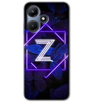 İnfinix Hot 30i Kılıf HD Desen Baskılı Kılıf - Dark Neon Yaprak Z Harfi