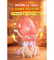 Dansçı Kali Müzikli Işıklı Hareketli Ahtapot USB Şarjlı Akıllı Dans Eden Oyuncak (Pembe)