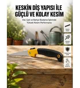 Ergonomik Saplı Katlanabilir Budama Testeresi