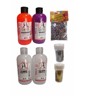 Slime Slaym Yapma Seti 250ml* 4 adet + Toz Sim 2 Adet + Köpük