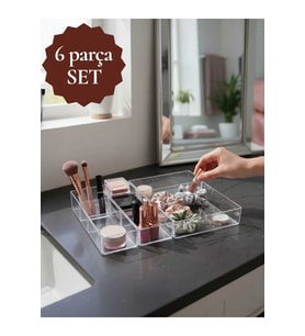 Çekmece İçin 6 Parça Makyaj ve Takı Organizer Seti