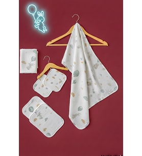 More Home Müslin Bezi Bebek Set 6 Parça 100 % pamuklu tavaşanlı bulut
