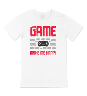 Kırmızı Game Make Me Happy Tişört
