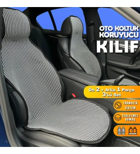 Drs Tuning Alfa Romeo Mito Uyumlu Koltuk Kılıfı Minder Çizgili Füme Beyaz 2+1 Ön Arka Set