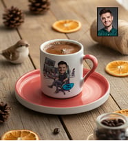 Kişiye Özel Karikatürlü Gamer Arkadaşa Hediye Türk Kahvesi Fincanı Doğum Günü Hediyesi