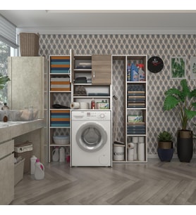 Kenzlife çamaşır makinesi dolabı hayzummega crd 180*156*55 banyo kiler çift kapaklı arkalıklı (Karışık)