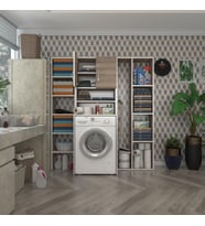 Kenzlife çamaşır makinesi dolabı hayzummega crd 180*156*55 banyo kiler çift kapaklı arkalıklı (Karışık)