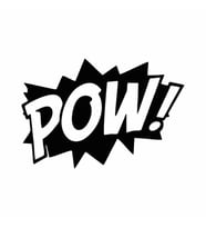 Pow Araba Sticker siyah 17x11 CM (Siyah)