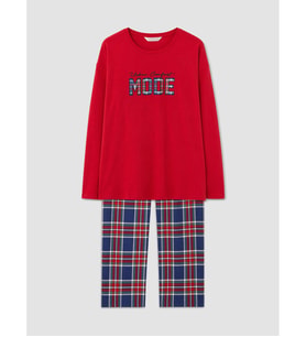 LCW DREAM Lacivert Nakışlı Kadın Pijama Takım