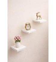 Uçan Duvar Rafı Set Gizli Raf- Beyaz 15x15