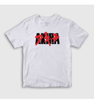 Presmono Unisex Çocuk Beyaz Logo Anime Movie Film Akira T-Shirt 453601tt (Beyaz)