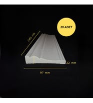 Dekoratif Boyanabilir 20 Adet 9 cm Polistren Duvar Çıtası Süpürgelik (Beyaz)