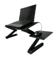 Monozone Ayarlı Laptop Macbook Notebook Güncel Yükseltici Tutucu Siyah Mouse Padli Çift Fanlı Laptop Sehpası Fonksiyonel Portatif Katlanabilir Ofis Ev Ergonomik Taşınabilir