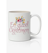 En Güzel Öğretmen Öğretmenler Günü  Hediyesi Baskılı Beyaz Kupa Bardak