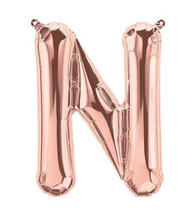 N Harfi Rose Gold Folyo Balon 34 inç 80 cm