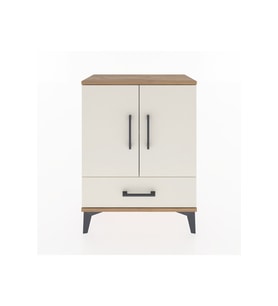 Arges Komodin 2 Raflı Tek Çekmeceli Tek Kapaklı 60x30x80 Çam-Aytaşı