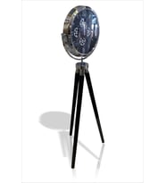 En Büyük Tripod Tripot 3 Ayaklı Saat Dışarıdan Görünen Gerçek Döner Çarklı Krom Çerçeveli Camlı Yer İstasyon Vitrin Köşe Salon Koridor Eşsiz Hediyelik Masa Duvar Yer Saati