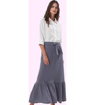 Kadın Pamuklu Müslin Dokuma A Line Maxi Etek Yazlık Casual Günlük Kullanım Kaliteli Malzeme