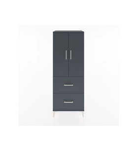 Hyperion Dolap 3 Raflı 2 Çekmeceli 2 Kapaklı 60x44x163 Antrasit-Antrasit
