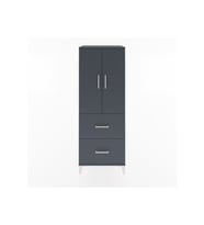 Hyperion Dolap 3 Raflı 2 Çekmeceli 2 Kapaklı 60x44x163 Antrasit-Antrasit