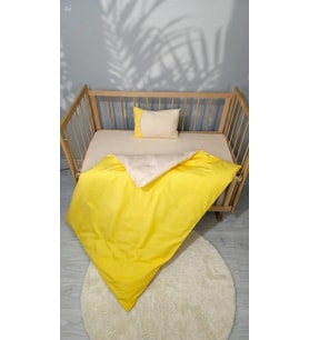 Baby Clime; 5 Parça Bebek Çocuk Uyku Seti - 90x130 Yorgan - Mobilya Beşik ve Park Yatak Ölçülerine Uyumlu (Sarı)
