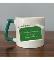 Kendime Not: Tohumlar Fidana, Fidanlar Ağaca Baskılı Yeşil Kulplu D Kupa (Beyaz)