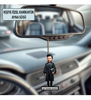 Kişiye Özel Avukat Karikatür Ayna Süsü – Hukukçulara Özel Araç İçi Hediyelik